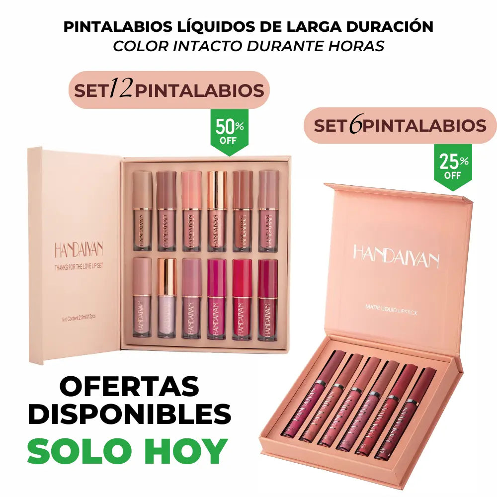 Set de 6 o 12 Labiales de Larga Duración - Belleza Sin Límites